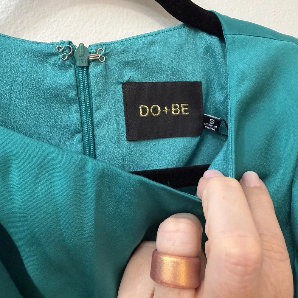 Do + Be Women's Turquoise Blue Long Sleeve Cocktail Dress Semi Formal NWT S - Picture 6 of 12